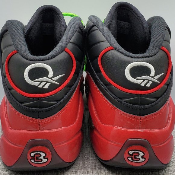 Reebok Question Mid Iverson Men's Size 9.5 W/Laces Black/Red G57551 New - Picture 8 of 9